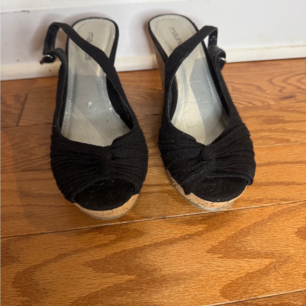Maurices Black Wedge Shoes